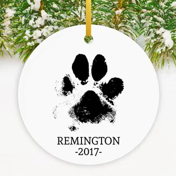 Kohandatud printimine mõni foto Dop pet Jõulupuu Ornament - isikliku koera ornament - akvarell oranž koer Christmas ornament