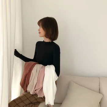 Korea Pehme Kõrge Kaelusega Silmkoelised Naiste Vintage Pullover Naiste Sügis-Talve Kollektsiooni Kampsunid 2019 Naiste Kampsun Kampsun Tõmba Femme