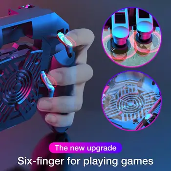 Kuue Sõrme all-in-One Mobile Game Controller Gamepad Töötleja Mobile Gaming Vallandada Juhtnuppu IPhone SamSung Xiaomi Telefon