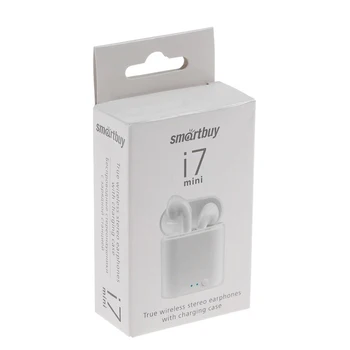 Kõrvaklapid SmartBuy i7 mini SBH-301, traadita, in-ear, mikrofon, BT v4.2, 55/400 mAh, valge 4193994