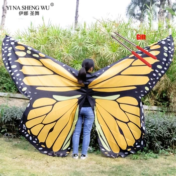Lapse Täiskasvanutele Kõhutants Kostüüm Aksessuaar 2 Stiilis Tiivad Lapsed Bellydance Värvikas Monarch Butterfly Wings Pulgad