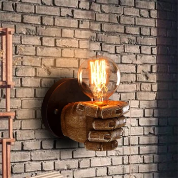 Loominguline retro LED vaik rusikas seina lamp baar restoran, kohvik dekoratiivse seina lamp Loft tööstus tuul E27 siseruumides seina lamp