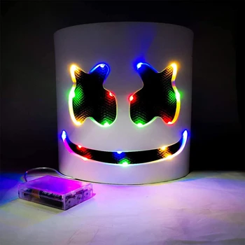 Marshmello Pea Mask Eva suhkruvatt DJ Muusika Palli Luminous Mask Marshmello Halloween LED peapael Baar Muusika Rekvisiidid