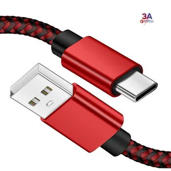 MAXCURY USB 2.0 Type C Kaabel, Kiire Laadimine Põimitud Andmete Line Samsung Galaxy S10 S9 S8 Lisa 9 8 A40 A50 A70 M30s Xiaomi