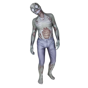 Mehed Naiste 3D Kolju, Luustik Kombekas Cosplay Kostüümid Hirmutav Halloween Bodysuit Väljamõeldud Zentai Kostüüm (Ülikond)