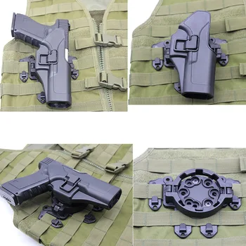 Molle Vest Strike Adapter Relv Kabuuri Eest Glock 17 19 22 Colt 1911 Beretta M92 SIG P226 USP Kabuur Platvorm Airsoft Tarvikud