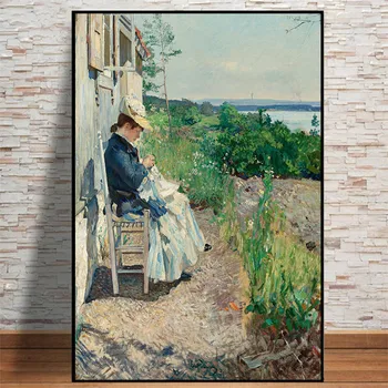 Monet Aed Lõuend Maalid Naiste Põhjamaade Akvarell Plakateid Elutoa Seina Raamimata Kodu Dekoratiivsed Pildid