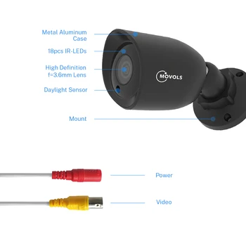 MOVOLS 5MP HD Turvalisuse Kaamera Outdoor/Indoor Öise Nägemise AHD Metallist Kaamera Sony Sensor Bullet Valve Kaamera