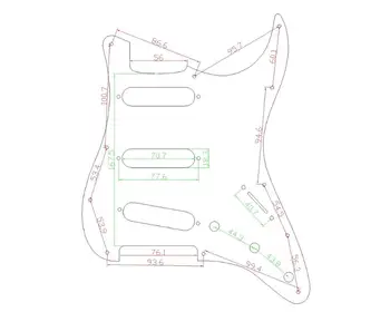 Musiclily SSS 11 Auk Strat Kitarri Pickguard ja BackPlate Seatud Fender USA/Mehhiko Standard Stratocaster, 3Ply Pärgament