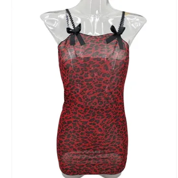 Naiste Nightgowns Leopard Printida Nightwear Seksikas Naistepesu Pits Nightdress V-kaeluse Nightie Vintage Sleepwear Naine tikandid #W