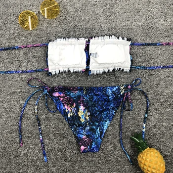 Peachtan Seksikas micro bikinis 2020 mujer String kahe töö sobiks Off-õla supelrõivad Kõrge lõigatud bikiinid String trikoo biquini