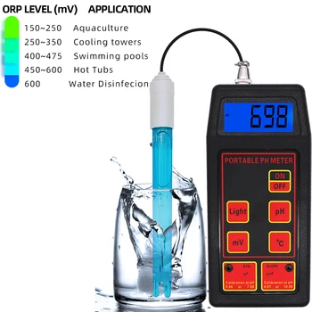 PH-8424 pH/ORP/TEMP Arvesti 3 1Waterproof Kaasaskantav pH mV funktsioon, mille PH elektrood Digitaalse Tri-Meetrine Multiparameter 40%maha