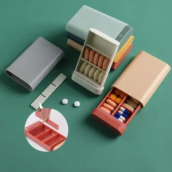 Pill Box Kamber Ladustamiseks Pill Box Kaasaskantav Kuue Sahtli Meditsiin Kasti Täiendada Vitamiin Reisi Villimist Pill Kastid