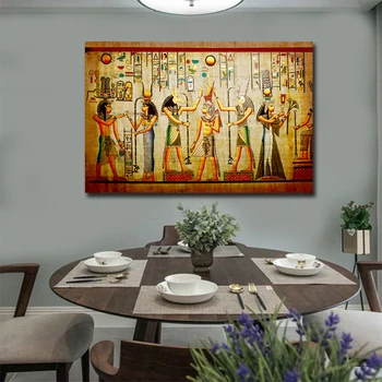 Retro Egiptuse Stiilis Joonis Maali raamita, Lõuend Plakatid ja Pildid Seina Art Maalid Custom Foto Pilte Cuadros Decor