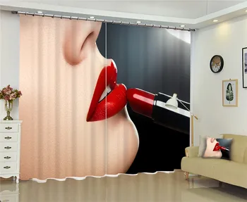 Seksikas daam Aknas Elektrikatkestus 3D Kardinate komplekt tuba, elutuba Asukoht Hotel Kodus Seina Dekoratiivsed Laotama vaip