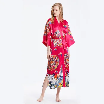 Siidist Rüü Naiste Pikk Kimono Hommikumantel Pruut Kaste Kleit Hommikumantel Pruutneitsi Nightwear Üks Suurus Peignoir