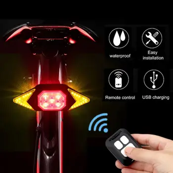 Smart Bike Keerates Signaal Jalgrattasõit Taillight Intelligentne USB Jalgratta Laetav Tagumine Tuli Kaugjuhtimispult LED Hoiatus Lamp