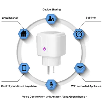 Smart Pistik WiFi Pistikupesa EU US UK 16A Võimsus Jälgida Ajastamise Funktsiooni Tuya SmartLife APP Kontrolli Töötab Alexa Google Assistent