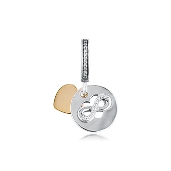 Sobib Pandora Käevõrud Südames Infinity Amuletid 14K Tõeline Kuld 925 Sterling-Silver-Ehted Helmed Tasuta Shipping