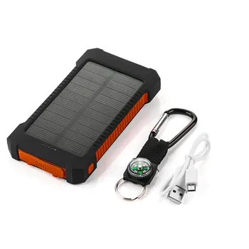 Solar Power Bank Reaalne 20000 mAh Dual USB-Välise Veekindel Polümeer Aku Laadija Väljas Valgust Lamp Powerbank Ferisi