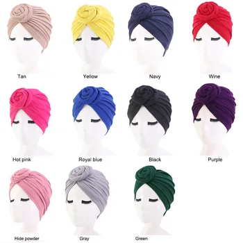 Solid Color India Turban Kapoti Araabia Wrap Pea Sall Hijab Müts Moslemi headdress Naiste Sisemine Hijab Mütsid Valmis Kandma