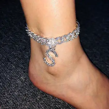 Stonefans Mehed Hip-Hop Kuuba Link Anklet Kirja Ripats Naiste Bling Iced Out Rhinestone Anklet Barefoot Sandaalid Ehted