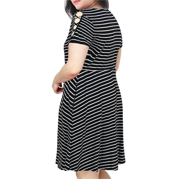 Suur suurus 9XL Naine Suvine kleit Lahti seksikas tahke triibuga käe sidemega pluss suurus kleidid, naiste riided 9xl pool kleit vestidos