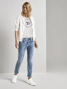 T-särk Naiste Tom Tailor T-särgid crop top Naiste riided 2020 Ülepaisutatud t-särk Pikad varrukad
