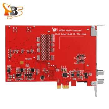 TBS6590 Mitut Standard Dual Tuner Dual CI PCI-e Kaart Toetab DVB-S2/S, DVB-T2/T,DVB-C2/C, DVB-S2X ja ISDB-T