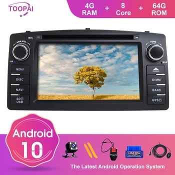 TOOPAI Android 10 Toyota Corolla E120 Altis E120 2000-2006 MAAILMALE F3 Auto Multimeedia Navi GPS DVD Media Player Auto Raadio Stereo