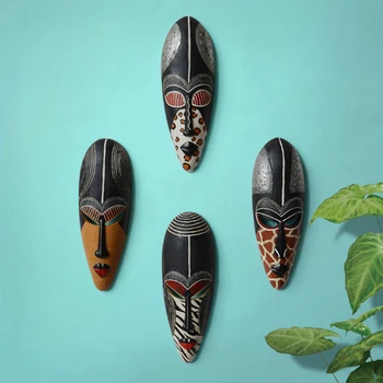Unikaalne looduslik ja Põlised Ilu-Aafrika Inimeste Näo Mask Seina Riputamise Retro Kodu Kaunistamiseks Värviline Liialdatud Kunsti-Käsitöö