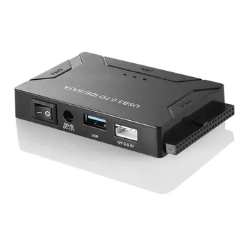 USB SATA IDE Adapter w/ 12V2A toitekaabel,2.5 3.5 IDE / SATA HDD USB 3.0 Converter,2.5 SSD / IDE-Kõvaketta, CD-ROM 3 USB