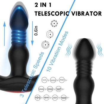 Vajutame Vibraator Dildo Big Butt Plug Anal Vibraator Juhtmeta Kaugjuhtimispult Mees Eesnäärme Massager Anus Mänguasjad Vibraatorid Meestele