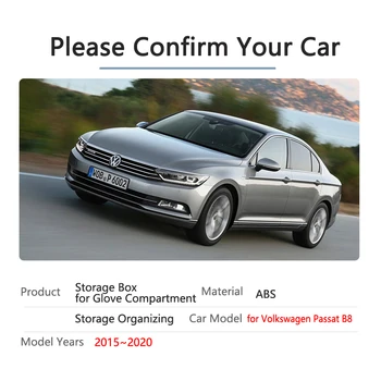 Volkswagen VW Passat B8. Aastal~2020 2019 Auto piloodi kindalaegas Ladustamise Tarvikud Sisemine Sorteerimine Partitsiooni Konsooli Koristustööde