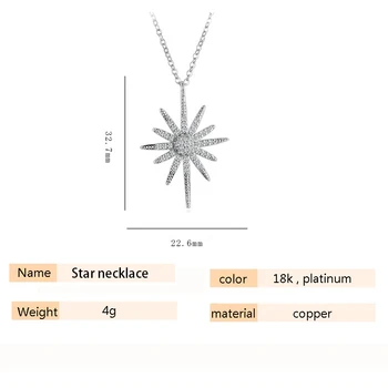 Väike Trendikas Kuupmeetri Tsirkooniumoksiid Big Star Ripats Rajada Väike Kristall, Kuld Kett Kaelakee Naiste Pernlity Ehted X-l011
