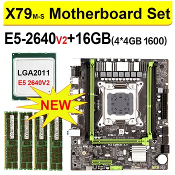 X79 M-S 2.0 Emaplaadi Komplekt Intel Xeon E5 2640 V2 PROTSESSOR, 4* 4 GB= 16 GB DDR3 1600MHz ECC/REG RAM M. 2 SSD 8 core 16 niidid