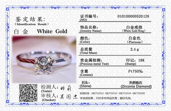 YINHED Sterling 925 Hõbe Rõngad Naistele, Valge Kuld, mis on Täis Tunnistuse 18K Tembeldatud 2.0 ct Lab Teemant abielusõrmus ZR695