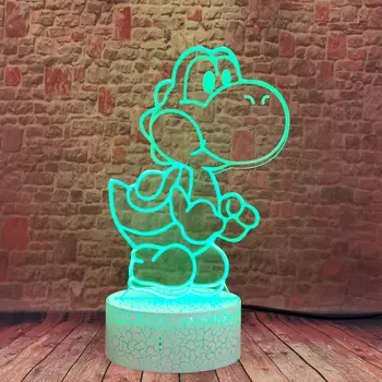 Yoshi Mängu Mudel 3D LED Värviline Puutetundlik Laud Nightlight Anime, Joonis Mänguasjad, Beebi