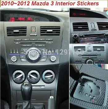 ZWET Auto mazda 3 Tärni süsinikkiust Spetsiaalsed Kleepsud Mazda 3 värvi black/orange carbon fiber kleebis 2010~2012