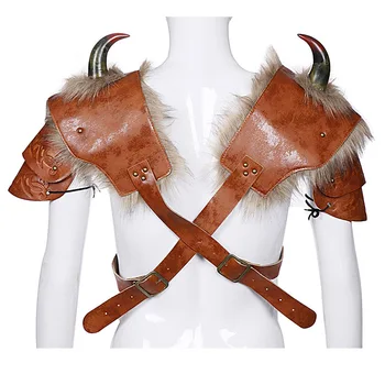 Õla Karusnaha Armor Nahast Pauldrons Keskaja Spaulder Viking Warrior Kostüüm Käik Täiskasvanud Meeste Ja Naiste Larp Ühe Breastplate
