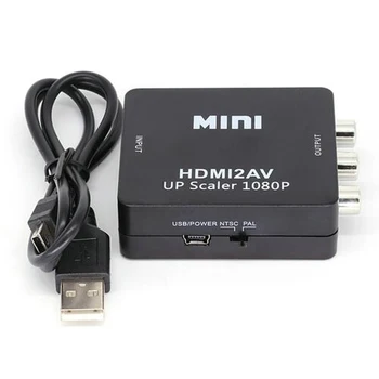 2018 HDMI AV Scaler Adapter HDMI to RCA AV/CVSB L/R Video 1080P HDMI2AV Mini HD Video Converter Box Toetab NTSC PAL Väljund