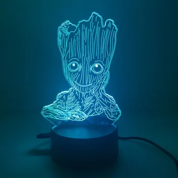 2019 Kuum Armas Groot beebi 3D LED Öösel Tuled 7 Värvi Valguse Kodu Kaunistamiseks Lamp Hämmastav Visualiseerimine Optiline lapsed