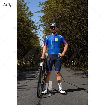 2020 kafitt colombia sinine Paar Triatloni rattasõit sobiks Jalgrattasõit Skinsuit Maillot Ropa Ciclismo mtb ratas Jersey jalgrattasõit Kombekas
