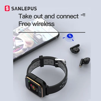 2020 SANLEPUS Smart Vaadata Juhtmeta Kõrvaklapid MP3-Fitness Käevõru Mehed Naised Smartwatch Jaoks Android-iOS-Apple Xiaomi