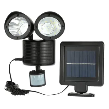 22 LED Dual Turvalisuse Detektor Päikese Kohapeal Kerge Liikumisandur Tulvaprožektor Väljas Seina Valgust, Aia Maastik Hulgi Müük