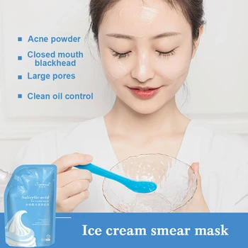 300g salitsüülhape Ice Cream Mask Naatrium Hyaluronate Niisutav Puhastav Mask Valgendamine Kahandab Poore, Naha Hooldus