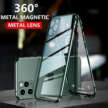 360 Magnet Adsorptsiooni Metal Case For iPhone SE 11 Pro XS Max XR Kahepoolne Klaasist Case For iPhone 7 8 6 6s Pluss Magnet Kate