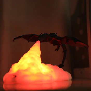 3D Print LED Fire Dragon Ice Dragon Lambid Öö Valguses Laetav Pehme Valguse Magamistuba, elutuba, Kämping, Matkamine Home Decor