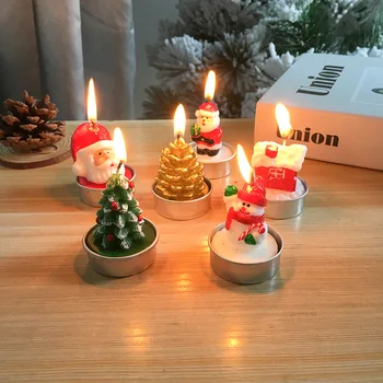 3tk Jõulud Küünlaid Santa Maja Snowman Christmas Tree Paraffin Küünlad Pulmad Küünlad Home Decor Light Xmas Party Kingitus