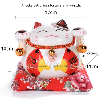 4.5 tolline Keraamiline Maneki Neko Kuju Õnnelik Kass Raha Kasti Õnn Kass Figuriin Notsu Panga Home Decor Kingitus Feng Shui Ornament